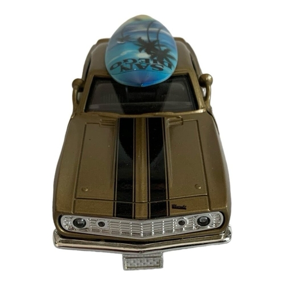 1969 Chevrolet Camaro Z28 Gold Die-Cast Model Car San Diego Surfboard Rare - Picture 3 of 4